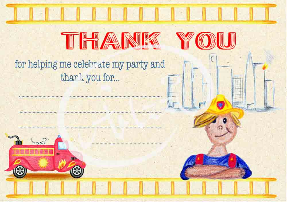 fire engine birthday thank you